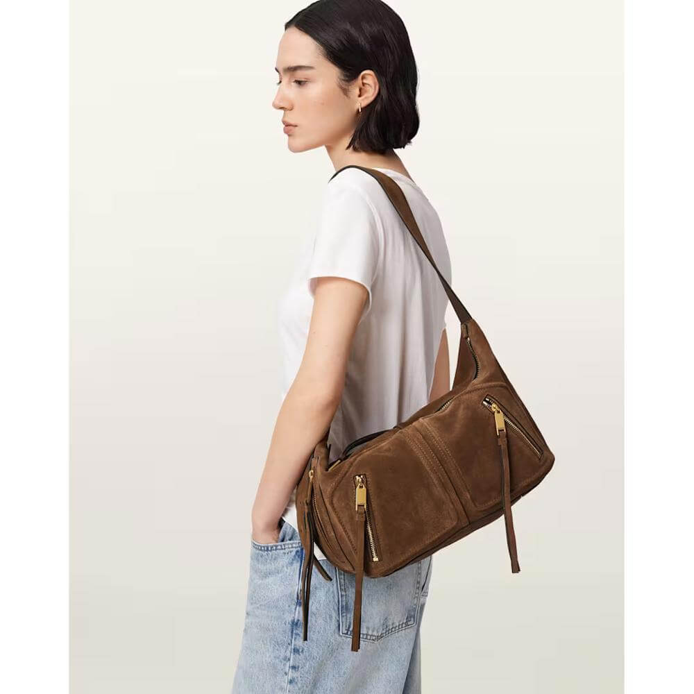 AllSaints Jean Rey Suede Shoulder Bag